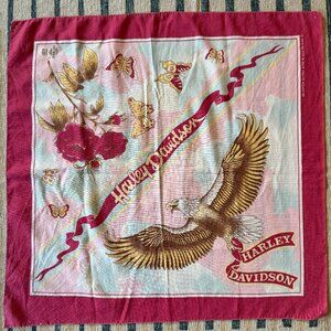 Vintage Harley Davidson bandana - pink, eagle, rose